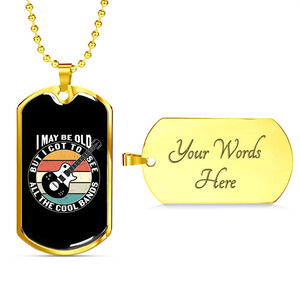 Musician Necklace May Be Old Personalized Engraved Gold Dog Tag Necklace Custom